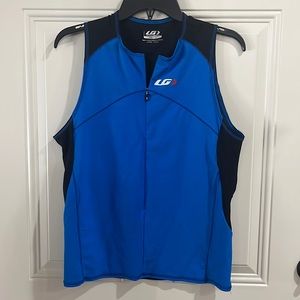 Louis Garneau White and Gray Stripe Cycling Jersey